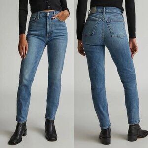 EVERLANE RN# 139393 The Cheeky Jean Blue High Rise Straight Leg Size 32